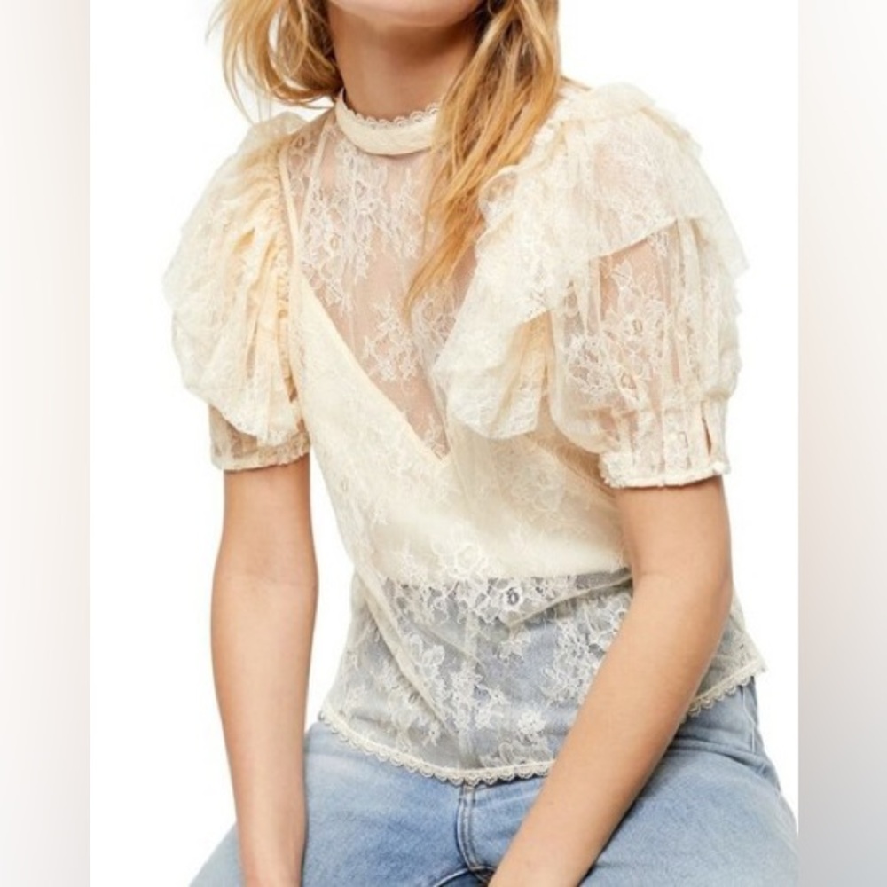 Free People Secret Admirer Lace Top